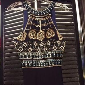 Navy Jeweled Prom/Formal Dress